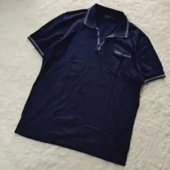 美品 ETRO 希少デザイン ネイビー ポロシャツ 2XL 大きいサイズのサムネイル