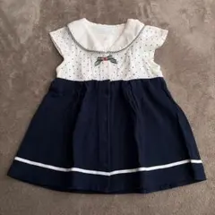 美品　セーラー襟　ワンピース　bebe ドット柄　ベベ