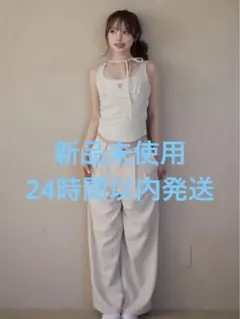 andmary Donna ribbon pants set up ivory