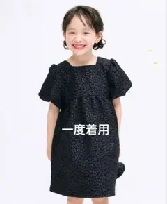 apres les courts 黒いフラワーパターン半袖ワンピース ドレス