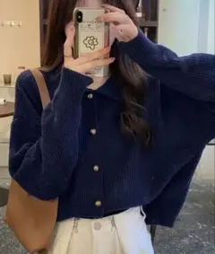 Girly Doll 襟付きニットカーディガン