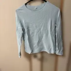 UNIQLO（ユニクロ）の「3Dコットンクルーネックセーター」の水色 S