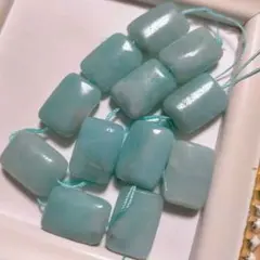 天然石原石 大粒 アマゾナイト ぷっくりスクエア 可愛い 1連 まとめ売り