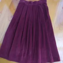 コーデュロイ　スカート　ボルドー色　ハンドメイド