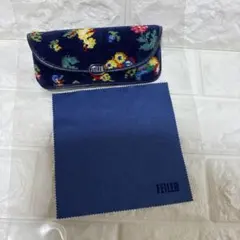 未使用 FEILER フェイラー ハイジ メガネケース ネイビー クロス付