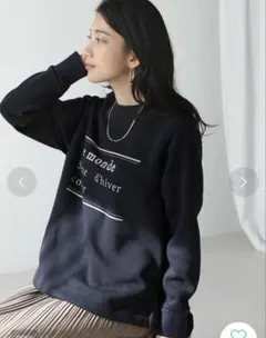 新品未使用　トレーナー スウェット 裏起毛ロゴチュニック ブルー　レディース