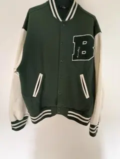 スタジャンメンズMグリーンBALTIMORE 1990ワッペン ストリート古着風