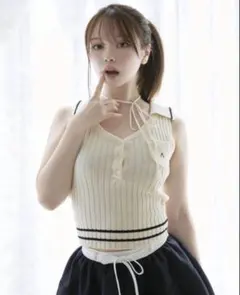 ANDMARY ノースリーブ ニット ホワイト F