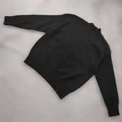 b3143 Te chichi【F】黒 リブ編み ハイネックセーター