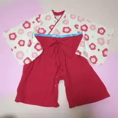 花柄着物スタイルベビー服 90〜95　ひな祭り