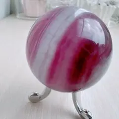 ピンク フローライト マイカ スフィア 天然石 置物 - メルカリ