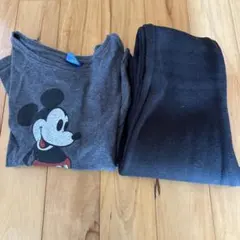 Disney ミッキーマウス Tシャツ 、裏起毛パンツ140