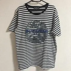 【Wolf man b.r.s.】ムーンウルフボーダーTシャツ