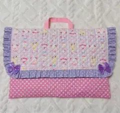 防災頭巾カバー　背もたれタイプ 19★うさぎパルフェ ライトピンク★ハンドメイド