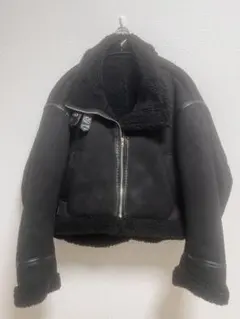 ムートンジャケット 黒