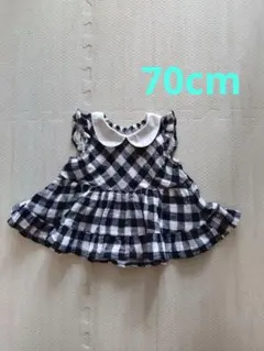 ベビー ワンピース 70cm チェック柄