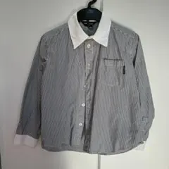 COMME CA ISM ストライプ長袖シャツ 110A