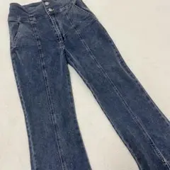 INGNIラインストーン付き ハイウエスト フレアデニムパンツ　M
