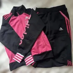 adidas ピンク ブラック ジャージ セット 150cm