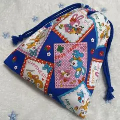 ハンドメイド 巾着袋 レトロアニマル《69》