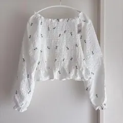flower フラワーエンブロイダリーブラウス ホワイトのサムネイル