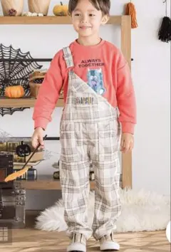 SLAP SLIP チェック柄オーバーオール 100cm