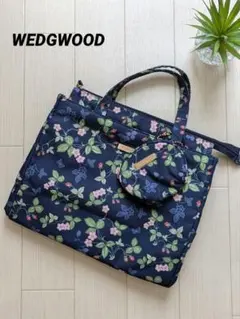 未使用 WEDGWOOD ウェッジウッド スクエアトートバッグ ポーチ付き