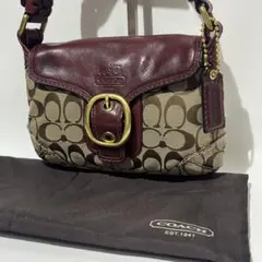 美品　コーチ ワンショルダーバッグ シグネチャー レザー 11441 保存袋