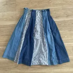 【良品】ガリャルダガランテ　プリーツスカート　F デニム風　フレア ミモレ丈