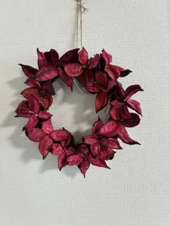 ドライフラワー リース ポプリ　ボルドー　芳香剤　壁飾り　ハンドメイドのサムネイル