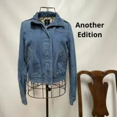 8026【another edition】ブルー クロップドデニムジャケット S