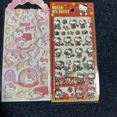 キティーちゃんシール2枚セット☆。.:＊・゜スポンジシールとボンボンドロップ