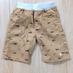 POLO ベビー ハーフパンツ マリン柄 ベージュ ロゴ刺繍 夏用 おしゃれ