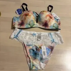 エメフィール 超盛りブラ ブラジャー ショーツ セット B75/L フラワー