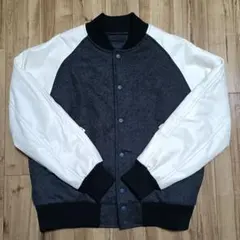 UNIQLO ユニクロ スタジャン 合皮 フェイクレザー黒 白 L