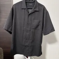 green label relaxingメンズ半袖シアーシャツ M ダークグレー