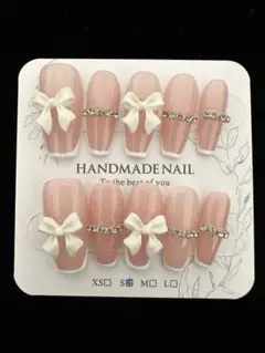 立体リボンネイル 可愛いガーリーデザイン S サイズ