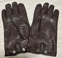 COACHレザー手袋 メンズダークブラウン