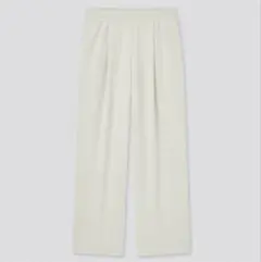 ユニクロ クレープジャージーストレートパンツ Mサイズ 丈標準 ライトグレー