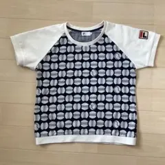 FILA ボール柄 Tシャツ Lサイズ ネイビー/ホワイト