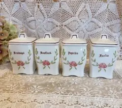 フランス　蚤の市　キャニスター　セット　陶器製　ブロカント フランス 蚤の市 キャニスター セット 陶器製 ブロカント - メルカリ