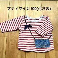 petit main 赤白ストライプ Tシャツ 100(小さめ)