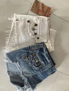 ホワイト・デニムショートパンツ2点セット