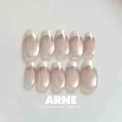 【No.391】ネイルチップ 韓国ネイル マグネット フレンチ 透明感 ガーリー