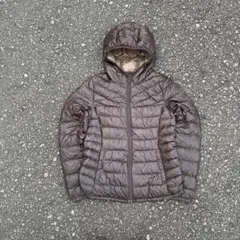 old UNIQLO ダウンジャケット ブラウン 短丈 y2k モンベル似 光沢