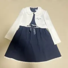 入学式 女の子 130 ショパン ワンピース ジャケット ネイビー 白