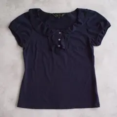 agnes b. アニエスベー パフスリーブ カットソー フリル ネイビー TUのサムネイル