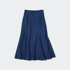 UNIQLO マーメイドスカート(丈標準83〜83cm) ブルー