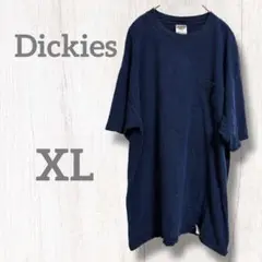 Dickies ネイビー 【XL】 半袖Tシャツ シンプル 胸ポケット付