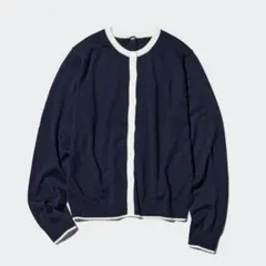 ユニクロ　UVカット クルーネックカーディガン　ネイビー　Sサイズ